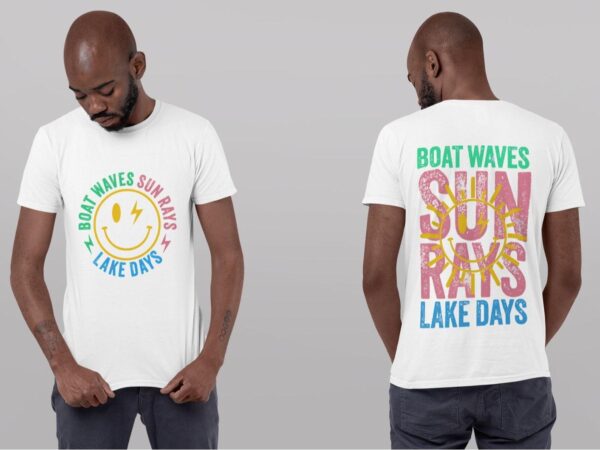 Boat Waves, Sun Rays, Retro Summer Sublimation Designs, Lake Days, Lake Hair Design, Comfort Colors Tee Cotton Top - Image 9