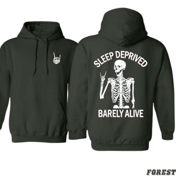 Sleep Deprived Barely Alive Skeleton Design, Casual Wear Hoodie, Humorous and Edgy Style , Street Life Style, Street Life Style - Image 4