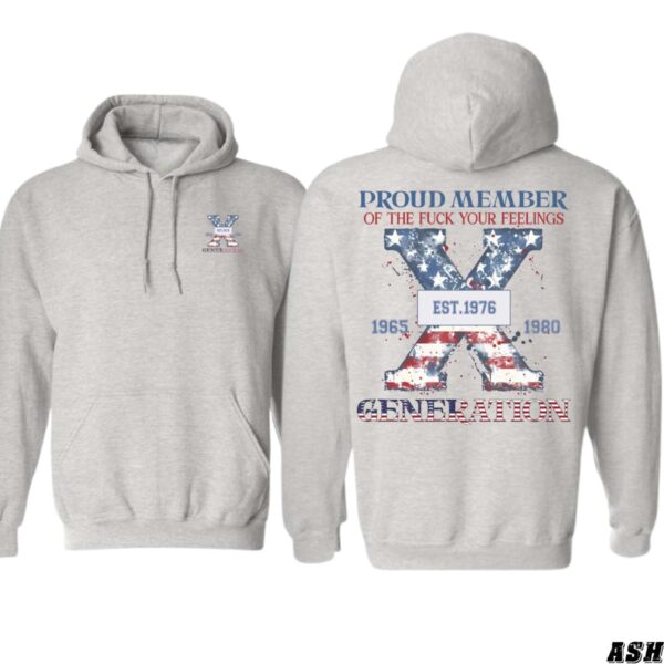 Generation X Hoodie, Proud Member Design, Patriotic Theme, Perfect for Gen Xers, Gift for Men, Gift for Women, Gift for You , Hoodie Design - Image 2