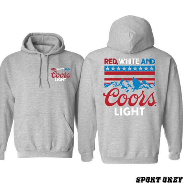 Coors Light Hoodie, Red, White, and Blue Stars and Stripes Design with Iconic Mountain Logo, Perfect for Beer Lovers and Outdoor Enthusiasts, Cozy and Stylish Apparel to Celebrate Your Love for Coors Light , Winter Fashion - Image 4