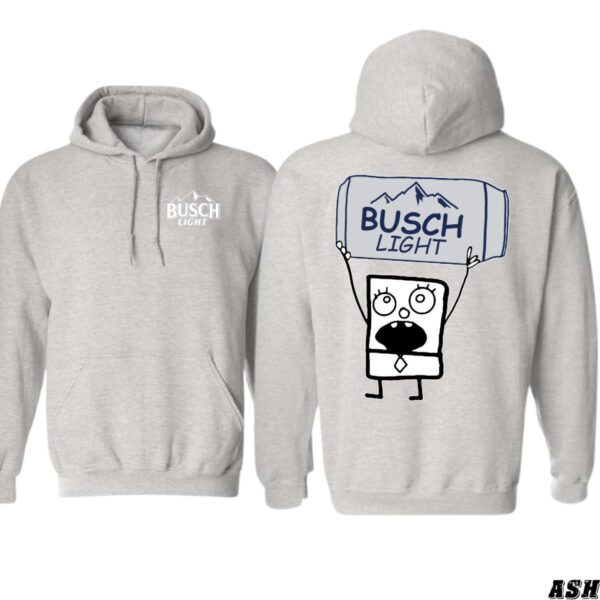 Busch Light Hoodie, Fun Cartoon Character Design, Perfect for Beer Lovers, Menswear Sweaters, Street Life Style - Image 2