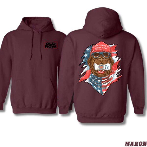 Old Row Make America Great Again Dog Sport Grey Unisex Hoodie, Perfect for Patriotic Americans and Dog Lovers , Hoodie Design - Image 6