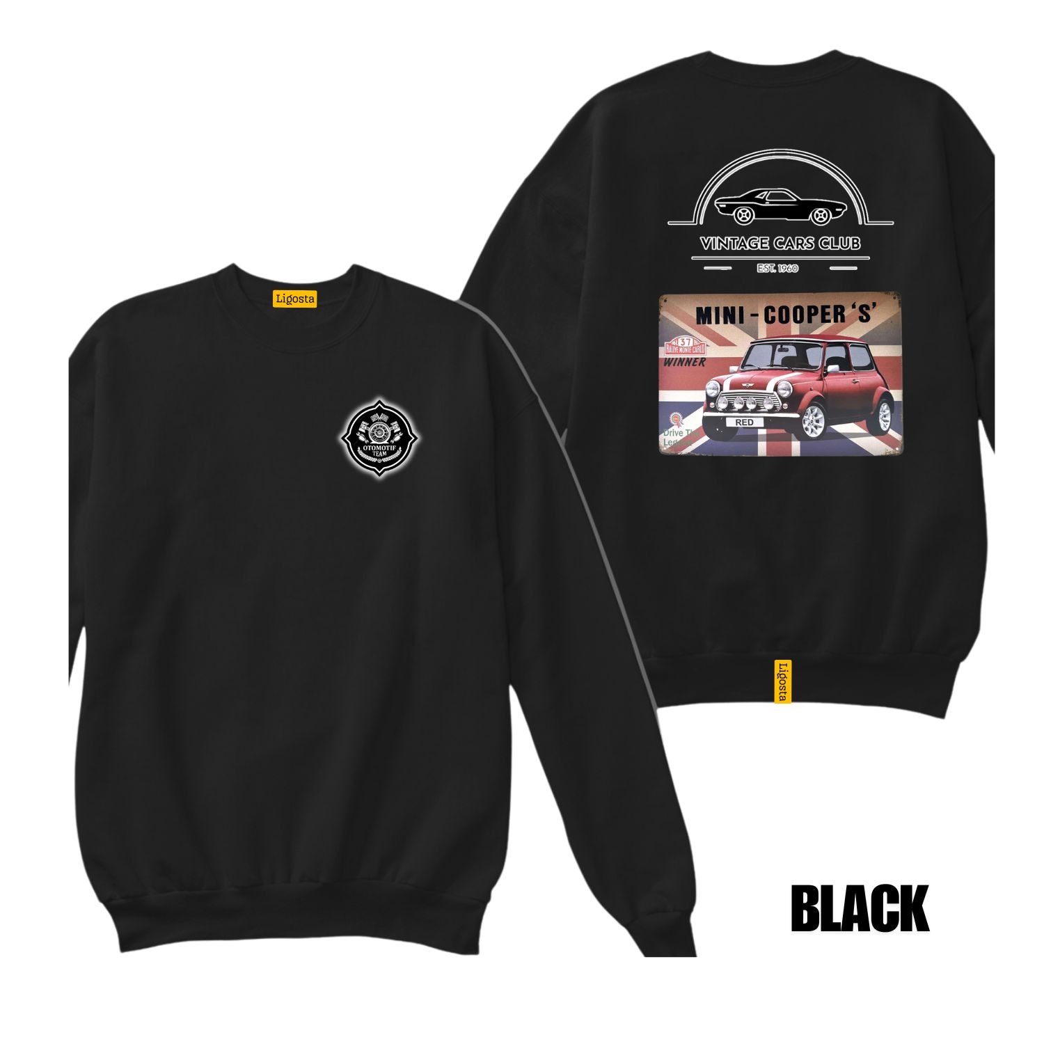 Ligosta Vintage, Cars Club Sweatshirt, Unisex Sweatshirt Featuring Mini Cooper S Graphic, Perfect For Classic Car Fans 17