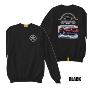 Ligosta Vintage, Cars Club Collection Sweatshirt, Unisex Sweatshirt Featuring Mustang The Legend Lives Graphic, Perfect For American Muscle Car Fans 12