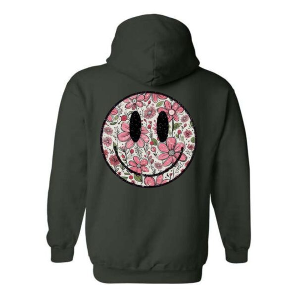 Floral Smiley Face Hoodie, Cheerful and Whimsical Design, Perfect for a Fun and Casual Look, Comfortable and Stylish, Hoodie For Men, Hoodie For Women , Hoodie Design - Image 7