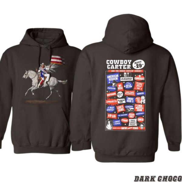 Cowboy Carter and the Rodeo Chittlin Circuit Hoodie, Vintage Country Music Graphic Design Featuring Classic Songs and Western Style, Ideal for Country Music Lovers and Fashion Enthusiastsr , Winter Fashion - Image 5