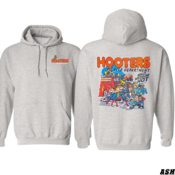 Hooters Fire Department "Mild, Medium, Hot" Black Unisex Hoodie, Ideal for Fans of Fun and Casual Wear , Hoodie Design - Image 2