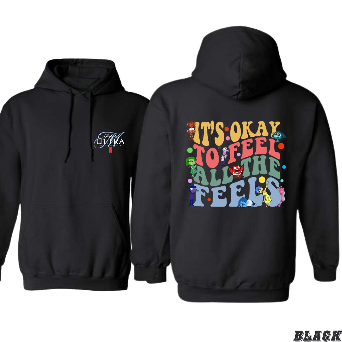 It’s Okay to Feel Hoodie, Colorful Emotional Expression Design for Everyday Wear, Hoodie Style, Menswear Sweaters, Street Life Style