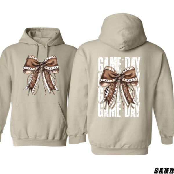 Sports Bow Hoodie, Elegant Game Day Design, Ideal for Cheerful Celebrations, Perfect for Comfort and Style, Unisex Hoodie for Men and Women , Hoodie Design - Image 2
