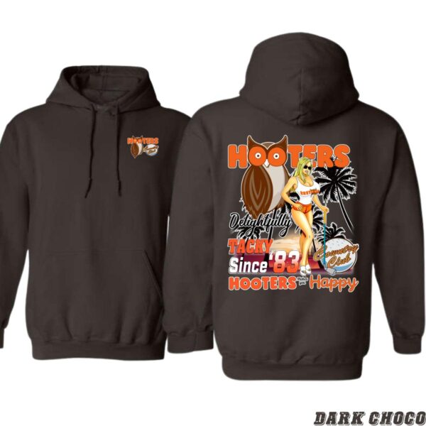 Hooters Delightfully Tacky Since '83 Black Unisex Hoodie, Perfect for Hooters Fans and Collectors , Street Life Style, Street Life Style - Image 5