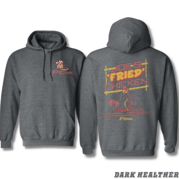 Joe's Fried Chicken Hoodie, Retro Surfing Chicken Design, Food Lovers and Beach Vibes, Ideal for Casual Comfort, Street Life Style - Image 5