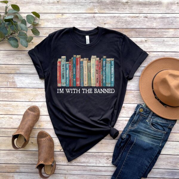 I'm With The Banned, Banned Books Shirt, Banned Books T-shirt, Unisex Super Soft Premium Graphic T-Shirt, Reading Shirt. Librarian T-Shirt, Street Life Style, Trending T-Shirts - Image 5