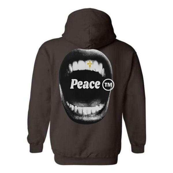 Peace Hoodie, Bold Mouth Design with Peace TM Symbol, Perfect for Making a Statement, Ideal for Casual Wear, Comfortable and Stylish, Hoodie For Men, Hoodie For Women , Hoodie Design - Image 7
