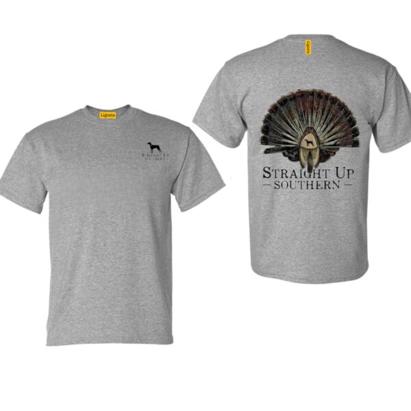 Straight Up Southern TShirt, Turkey Fan Design, Comfortable and Durable Camo Country TShirts, Perfect for Outdoor Enthusiasts, Ideal for Men and Women. , TShirt Design, Street Life Style - Image 2
