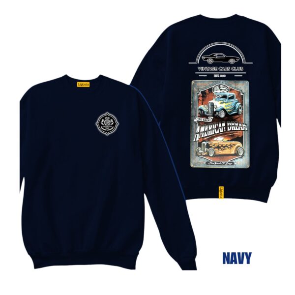 Ligosta Vintage, Cars Club Sweatshirt, Unisex Sweatshirt Featuring American Dream Hot Rod Graphic, Perfect For Classic Car Fans 20 - Image 2