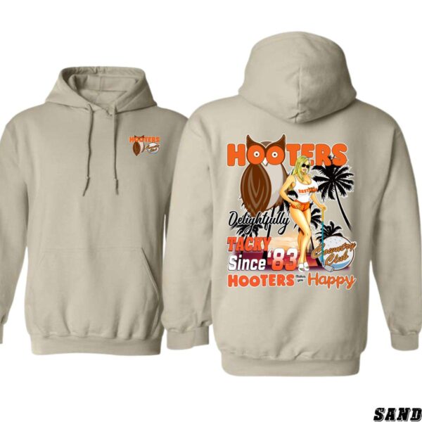 Hooters Delightfully Tacky Since '83 Black Unisex Hoodie, Perfect for Hooters Fans and Collectors , Street Life Style, Street Life Style