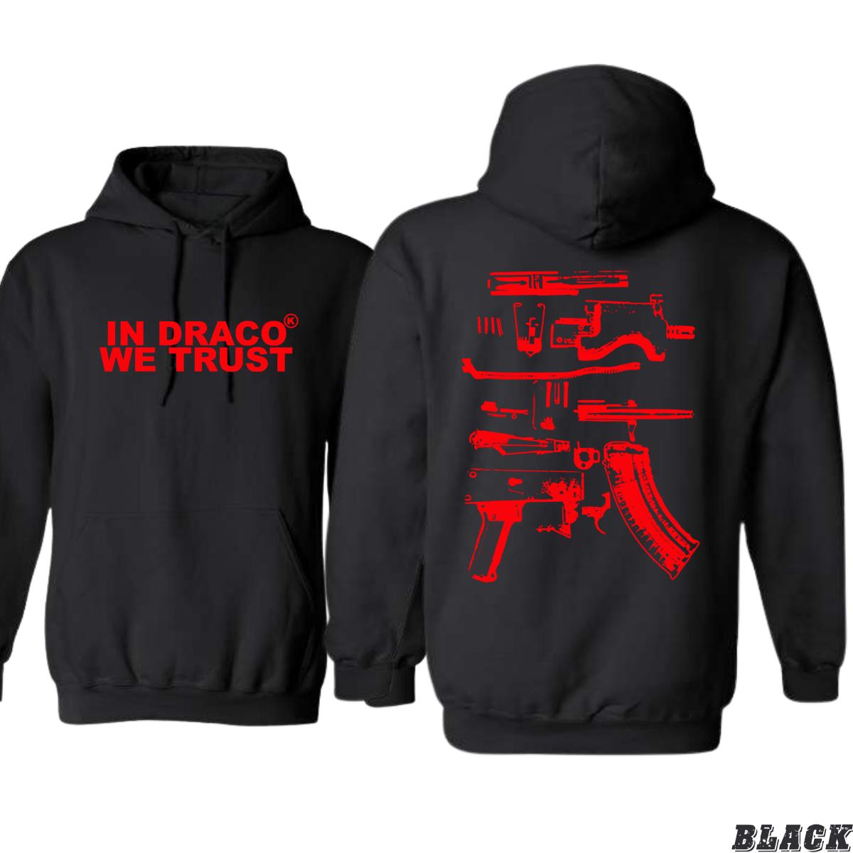 In Draco We Trust Hoodie, Red Gunn Parts Design Shirt, Trendy Hoodie for Men and Women , Street Life Style, Street Life Style