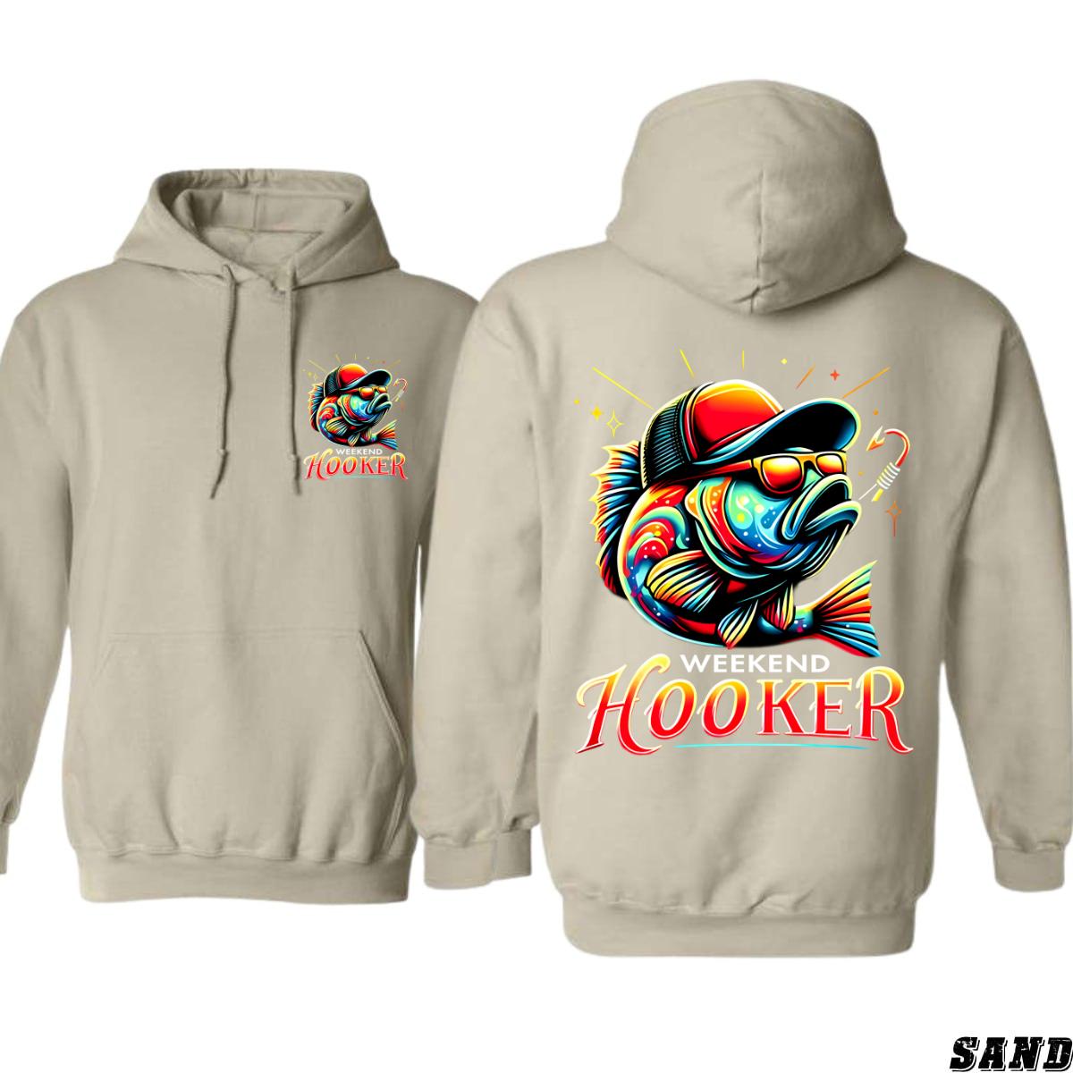 Weekend Hooker Hoodie, Vibrant Fishing Design, Perfect for Anglers and Weekend Warriors, Ideal for Relaxed Outdoor Adventures, Comfortable and Eye-Catching, Unisex Hoodie for Men and Women , Hoodie Design