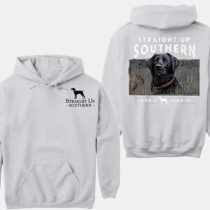 Straight Up Southern Hoodie, Hunting Dog Design, Comfortable and Durable Camo Country Hoodies, Perfect for Outdoor Enthusiasts and Dog Lovers. , Winter Fashion