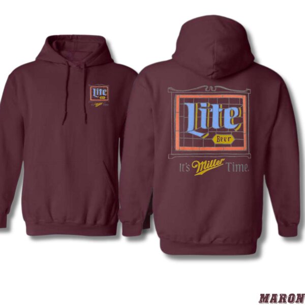 Miller Lite It's Miller Time Design, Casual Wear Hoodie, Classic and Iconic Style , Hoodie Style Menswear Sweaters, Street Life Style - Image 4