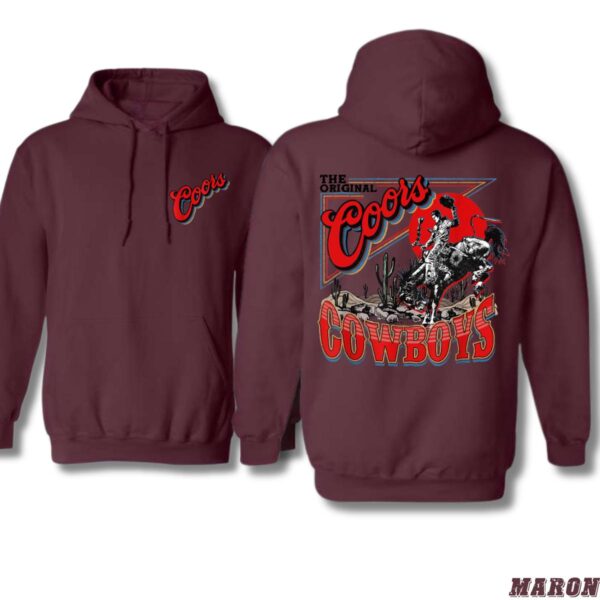 Coors Cowboys Hoodie, Original Western Rodeo Design, Perfect for Cowboy Fans, Ideal for Casual Wear, Street Life Style - Image 2