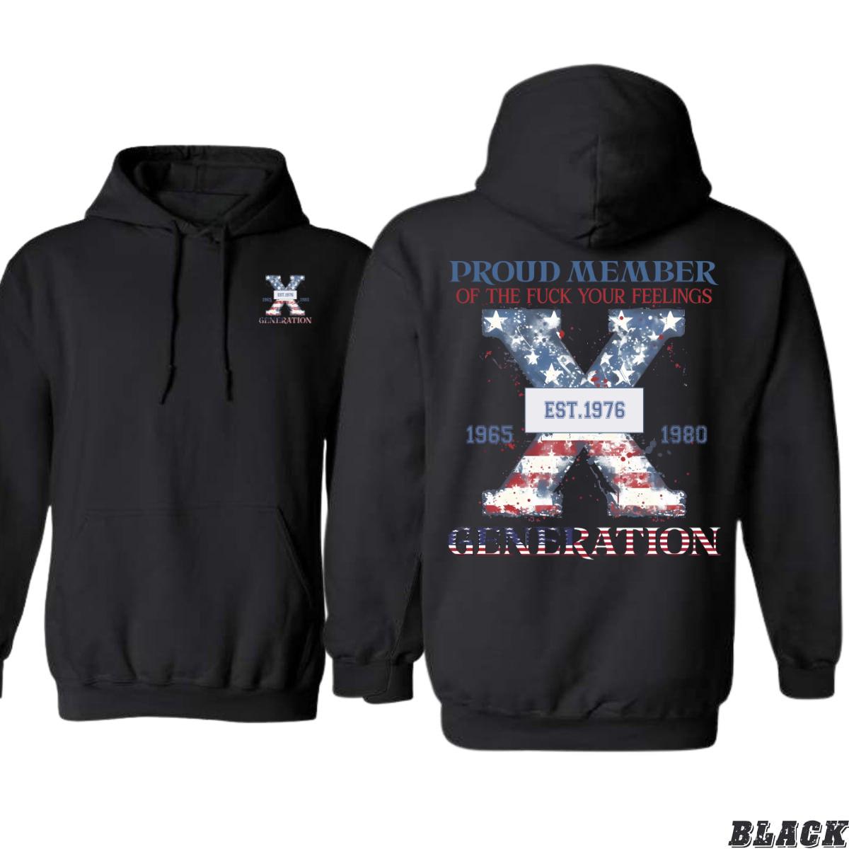 Generation X Hoodie, Proud Member Design, Patriotic Theme, Perfect for Gen Xers, Gift for Men, Gift for Women, Gift for You , Hoodie Design