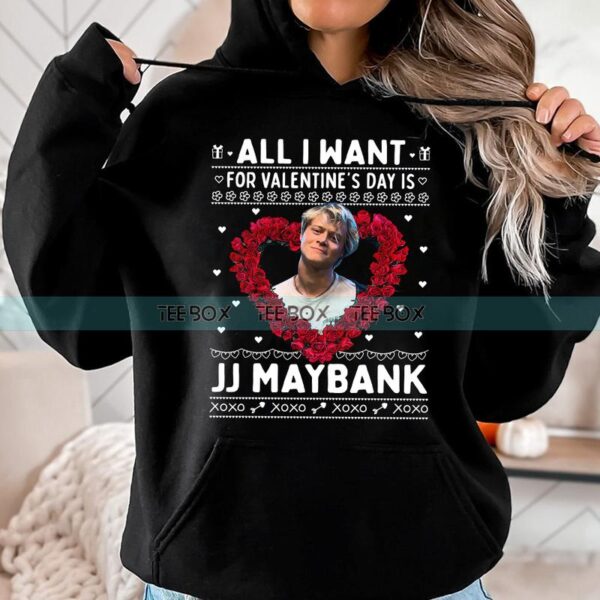 All I Want For Valentine's Day Is JJ Maybank Sweatshirt, Vintage Rudy Pankow Valentine Gift Shirt, Outer Banks JJ Maybank Shirt, Unisex Cotton Shirt - Image 6