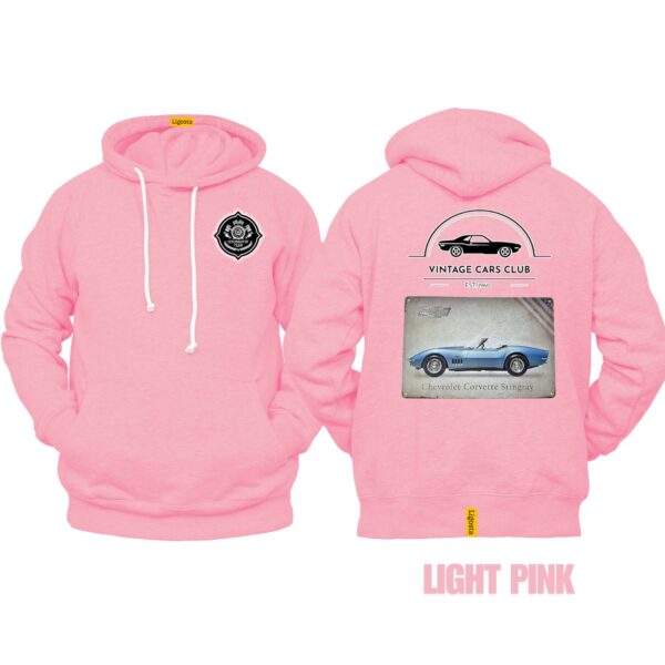 Ligosta Vintage, Cars Club Collection Hoodie, Unisex Hoodie Featuring Chevrolet Corvette Stingray Graphic, Perfect For Car Enthusiasts 01 - Image 4