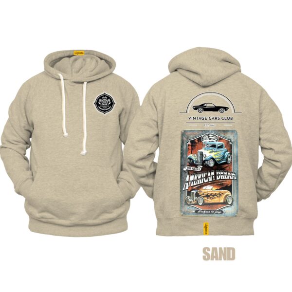 Ligosta Vintage, Cars Club Hoodie, Unisex Hoodie Featuring American Dream Hot Rod Graphic, Perfect For Classic Car Fans 20 - Image 6