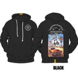 Ligosta Vintage, Cars Club Hoodie, Unisex Hoodie Featuring Route 66 Graphic, Perfect For Road Trip Enthusiasts 14