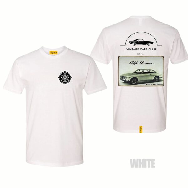 Ligosta Vintage, Cars Club T-Shirt, Unisex T-Shirt Featuring Alfa Romeo GT 1300 Graphic, Perfect For Classic Car Lovers 15 - Image 3