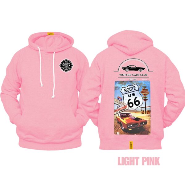 Ligosta Vintage, Cars Club Hoodie, Unisex Hoodie Featuring Route 66 Graphic, Perfect For Road Trip Enthusiasts 14 - Image 4
