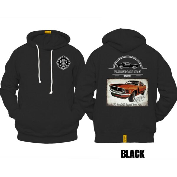 Ligosta Vintage, Cars Club Collection Hoodie, Unisex Hoodie Featuring 70 Boss 302 Trans-Am Graphic, Perfect For Classic Muscle Car Fans 11