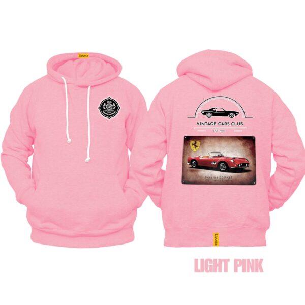 Ligosta Vintage, Cars Club Collection Hoodie, Unisex Hoodie Featuring Ferrari 250 GT California Spider Graphic, Perfect For Sports Car Fans - Image 4