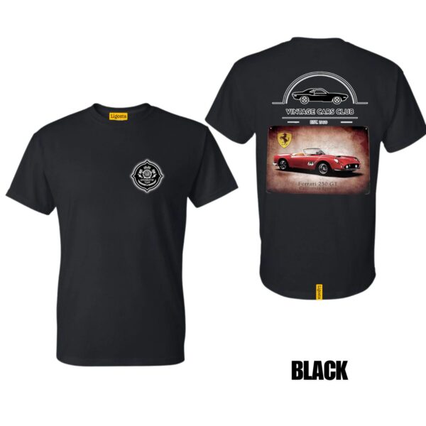 Ligosta Vintage, Cars Club Collection T-Shirt, Unisex T-Shirt Featuring Ferrari 250 GT California Spider Graphic, Sports Car Fans 06