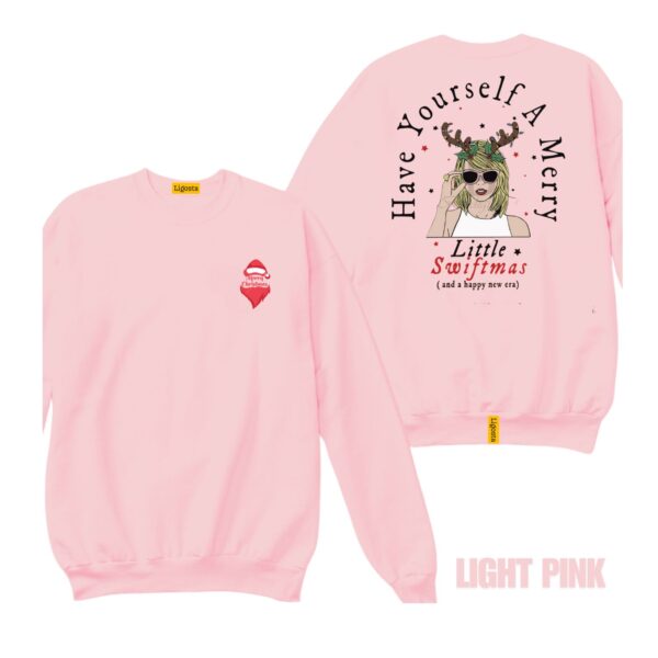 Ligosta Christmas Sweatshirt, Unisex Sweatshirt Featuring "Have Yourself A Merry Little Swiftmas" Taylor Swift Design, Swift Fans Holiday - Image 4