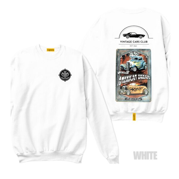 Ligosta Vintage, Cars Club Sweatshirt, Unisex Sweatshirt Featuring American Dream Hot Rod Graphic, Perfect For Classic Car Fans 20 - Image 3