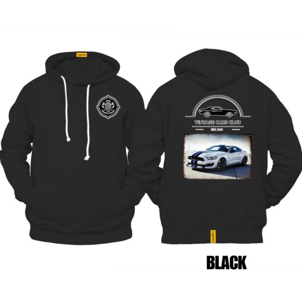Ligosta Vintage, Cars Club Collection Hoodie, Unisex Hoodie Featuring Ford Mustang Shelby GT350 Graphic, Perfect For Muscle Car Fans 10