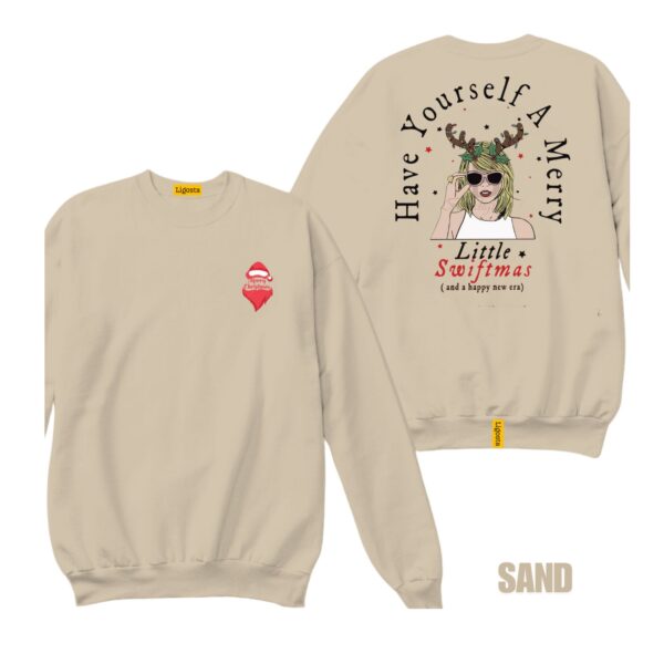 Ligosta Christmas Sweatshirt, Unisex Sweatshirt Featuring "Have Yourself A Merry Little Swiftmas" Taylor Swift Design, Swift Fans Holiday - Image 6