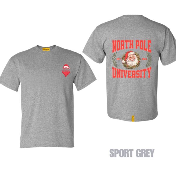 Ligosta Holiday Academy Collection T-Shirt, Unisex T-Shirt Featuring North Pole University Design, Perfect For Christmas Enthusiasts 05 - Image 5