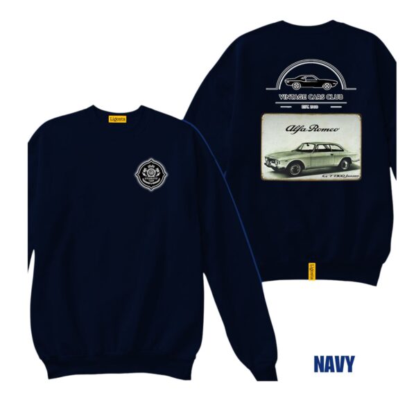 Ligosta Vintage, Cars Club Sweatshirt, Unisex Sweatshirt Featuring Alfa Romeo GT 1300 Graphic, Perfect For Classic Car Lovers 15 - Image 2