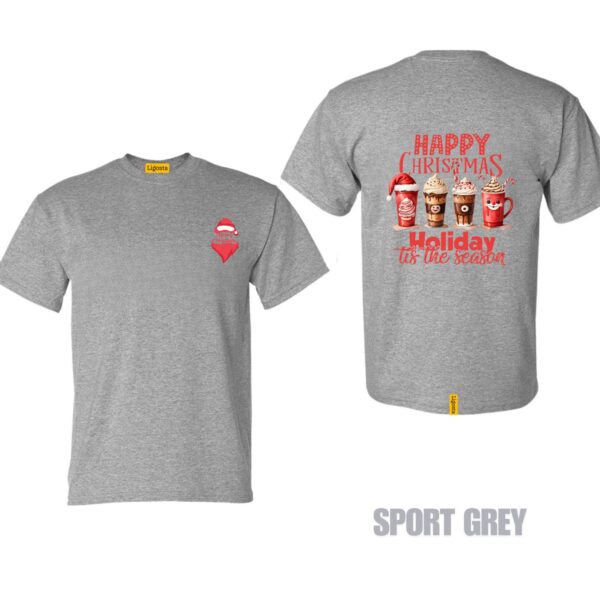 Ligosta Holiday Drinks Collection T-Shirt, Unisex T-Shirt Featuring Happy Xmas Coffee Cups Design, Perfect For Festive Vibes 07 - Image 5
