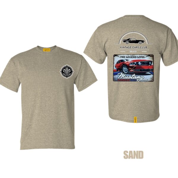 Ligosta Vintage, Cars Club Collection T-Shirt, Unisex T-Shirt Featuring Mustang American Bred Graphic, Perfect For Muscle Car Enthusiasts - Image 6