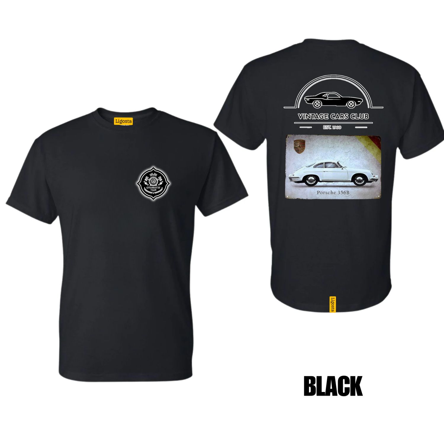 Ligosta Vintage, Cars Club Collection T-Shirt, Unisex T-Shirt Featuring Porsche 356B Graphic, Perfect For Classic Car Lovers 02