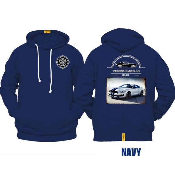 Ligosta Vintage, Cars Club Collection Hoodie, Unisex Hoodie Featuring Ford Mustang Shelby GT350 Graphic, Perfect For Muscle Car Fans 10 - Image 2