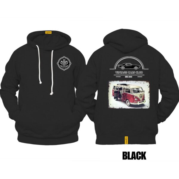 Ligosta Vintage, Cars Club Hoodie, Unisex Hoodie Featuring VW Camper Van Graphic, Perfect For Retro Van Lovers 18