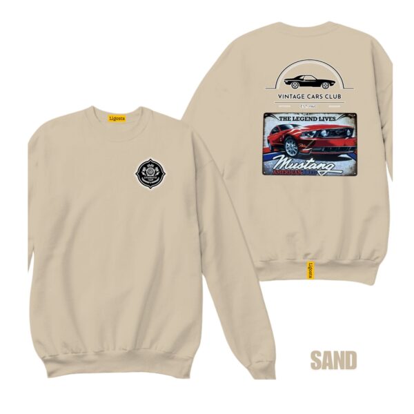 Ligosta Vintage, Cars Club Collection Sweatshirt, Unisex Sweatshirt Featuring Mustang American Bred Graphic, Muscle Car Enthusiasts 12 - Image 6