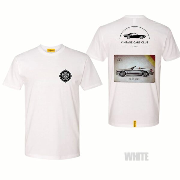 Ligosta Vintage, Cars Club Collection T-Shirt, Unisex T-Shirt Featuring Mercedes-Benz SL 65 AMG Graphic, Perfect For Luxury Car Fans 03 - Image 3