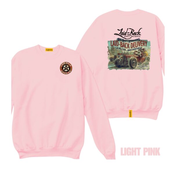 Ligosta Garage, Laid-Back Delivery Collection Sweatshirt, Unisex Sweatshirt Featuring Vintage Hot Rod Graphics, Perfect For Car Enthusiasts - Image 4