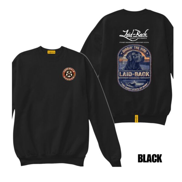 Ligosta Vintage, Laid-Back Sweatshirt, Unisex Sweatshirt Featuring Diggin' The Vibe Dog Graphic, Perfect For Relaxed Style Fans 27